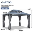 thumbnail image 2 of Howsvn 10’x12’ Patio Polycarbonate Canopy Gazebo,Steel Frame Double Roof Gazebo with Breathable Netting and Curtains - Perfect for Patio, Lawn, Garden, 2 of 5