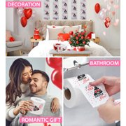 Printed TP I Love The Poop Outta You Valentine's Printed Toilet Paper Gag Gift - Funny Toilet Paper Roll for Prank, Bathroom Decor, Romantic Novelty Valentines Day Gift for Him or Her - 500 Sheets