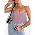 thumbnail image 6 of ANRABESS Tube Top for Women Summer Strapless Bandeau Knit Twist Knot Corset Crop Basic Tank Tops 2026 Vacation Beach Clothes Purple Medium, 6 of 11