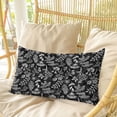 thumbnail image 4 of Dandelion Pillow Covers, Linen Long Throw Pillow Case, Modern Minimalist Abstract Flowers Black Holiday Pillow Protector Decorative Cushion Cover for Living Room/Bedroom 20" x 26", 4 of 8