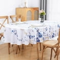 thumbnail image 2 of Floral Tablecloth Oval, Watercolor Wildflower Table Cloth, Spring Summer Waterproof Polyester Fabric Wrinkle Free Tablecloths for Outdoor, Picnic, Camping, Party, Kitchen, Dining Room, 60x84 Inch, 2 of 6