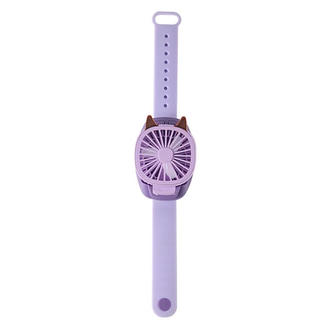 Ventilador de enfriamiento Ventilador de reloj recargable USB Enfriador de aire portátil ajustable con luz colorida, Morado Eigraketly HA004841-04B