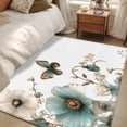 thumbnail image 4 of Blue Flowers 3x5 Area Rugs for Living Room, Butterfly Watercolor Floral Pastoral Style Non Slip Floor Mat Washable Low-Profile Indoor Carpet for Bedroom, Dining Room, Bathroom, 4 of 9