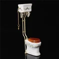thumbnail image 1 of Muebles en miniatura para casa de muñecas, baño, inodoro, taburete de porcelana blanca, adorno de decoración artesanal, 1:12, 1 of 5