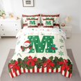 thumbnail image 3 of Homewish Lovely Cartoon Bow 7 Pieces Bedding Comforter Set,Cute Christmas Snowman Full Bedding Set,First Letter M Fitted Sheet Flat Sheet For Girls,Super Cozy Room Decor Reversible, 3 of 9