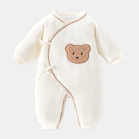 

Breampot Newborn Butterfly Clothes Thickened In Autumn And Winter 0-6 Months Baobao Warm Pajamas Cotton Baby Clothes