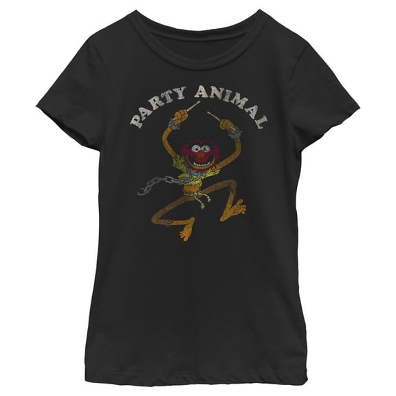 Girl's The Muppets Animal Party Graphic Tee Black X Large