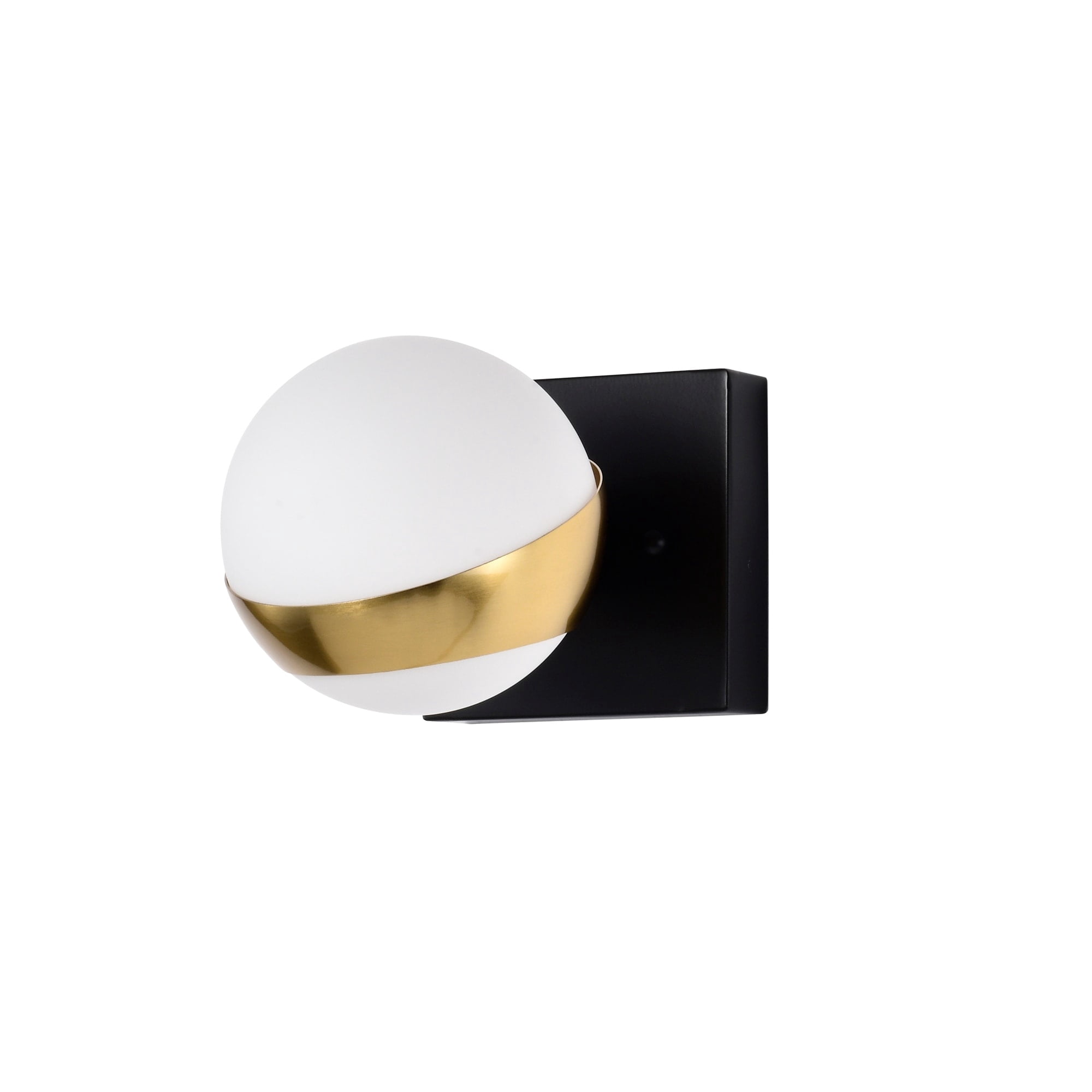 Lona 5 in. 1-Light Indoor Matte Black and Matte Gold Finish Wall Sconce with Light Kit