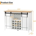 thumbnail image 4 of Ourlova Farmhouse Wine Cabinet with Storage with Sliding Barn Door Buffet Sideboard Cabinet with 16 Bottle Wine Rack for Dining Coffee Bar Cabinet for Dining Room, 4 of 8