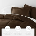thumbnail image 5 of 8-Piece Bedding Bundle with Comforter Set, Bed Sheets & Bed Skirt in Chocolate Ultra Soft Microfiber for King Size Beds, 5 of 17