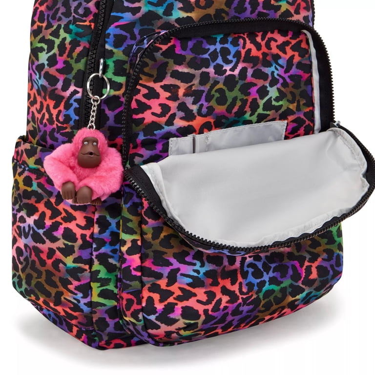 Kipling Challenger Backpack Laptop Pocket Multi Color Geometric Print KeyChains Kipling Challenger Backpack School Bag Tilepurple Deep  main image 4