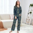 thumbnail image 6 of FORMRS Womens Pajama Set Long Sleeve Top and Pants with Pockets Soft Comfy Lounge Sleepwear, Sizes S-2XL, Shadowy Forest Pattern, 6 of 7