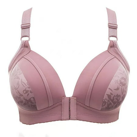 Bigersell Cotton Bras for Women No Underwire Upgrade Woman s Fashion Plus Size Wire Comfortable Push Up Bra Underwear pullover Bra Style F-650 Purples 36