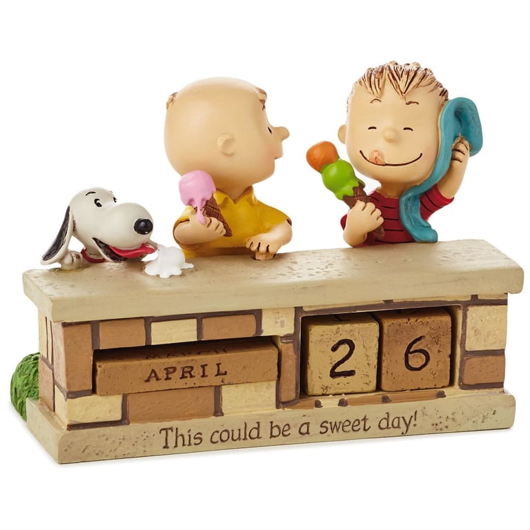 Hallmark Peanuts Sweet Day Snoopy and Charlie Brown Resin Perpetual Calendar  New - Walmart.com
