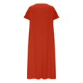 thumbnail image 6 of Suumer Plus Size Womens Dresses Solid Color Short-sleeved V-neck Casual, 6 of 6
