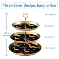 thumbnail image 3 of Starry Dinosaur Plastic Discs Iron Pillar Earring Holder Stand for Dessert Table 32CM Height with 21CM 24CM 27CM Plates, 3 of 6