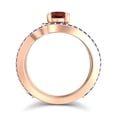 thumbnail image 4 of 2.50 Carat Unique Round Cut Garnet & Blue Sapphire Gemstone Bridal Ring for her 18K Rose Gold Size 6.5 by Diamond-Capitals, 4 of 8