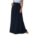 thumbnail image 1 of Pantalones PRETTYGARDEN Palazzo Pierna Ancha Azul Marino Talle S, 1 of 9
