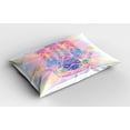 thumbnail image 2 of Hamsa Pillow Sham Spiritual Energy Flow Aura Inspired Design Harmony Yoga Meditation Theme, Decorative Standard King Size Printed Pillowcase, 36 X 20 Inches, Aqua Pale Pink Peach, by Ambesonne, 2 of 2