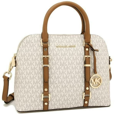 Michael Kors Bedford Legacy Ladies Medium Vanilla / Acorn Canvas Shoulder Bag 30H9G06S2B149