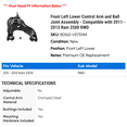 thumbnail image 2 of Front Left Lower Control Arm and Ball Joint Assembly - Compatible with 2011 - 2013 Ram 2500 RWD 2012, 2 of 2