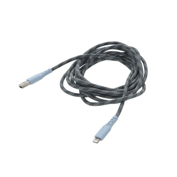 Rove RV10FTLUSBA 10 ft. Lightning to USB A Braided Cable - Extra Long Charging Cord for Mobile Devices - Assorted Color