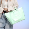 thumbnail image 4 of Nmdmisc PVC Tote Bag for Women,Large Work Tote Bag for Women,Letter Print Tote Bag,Favorite Tote Bag (Green), 4 of 8