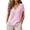 Pink, variant on Josdec Women's Spring Summer Gingham Checkered V-Neck Short Sleeve Casual Loose T-Shirt Top for Business and Casual Daily Wear S-XXL