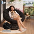 thumbnail image 4 of Riedhoff Wicker Papasan Chair 49 x 49 x 36", Extra-Thick Cushion, 360° Swivel Base, Black, 4 of 10