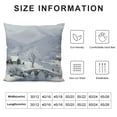 thumbnail image 5 of Orinice Snowy Village Graphic Decorative Pillow Cover for Home Couch Bed Sofa, Durable Cotton Linen Fabric, Winter Style, 1PC 22x22in, 5 of 5