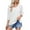 White, variant on Summer Fashion 3/4 Sleeve T Shirts for Women Plus Size Round Neck Patchwork Lace Sleeves Solid Color