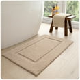 thumbnail image 7 of OEAKAY Traditional Shag Bath Mat, Beige Soft Microfiber Bathroom Rug for Bathroom Floor, 16"x24", Machine Washable, Super Absorbent and Non-Slip, 7 of 7