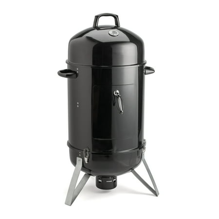 ALEKO 2-in-1 Portable Vertical Charcoal BBQ Smoker Grill with Built-in Thermometer, 18 Inches