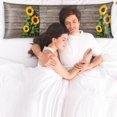 thumbnail image 2 of Body Pillow Cover 21x54 inches Autumn Sunflower Wooden Satin Pillow Case Cover with Zipper Soft Breathable Long Pillowcase for Hair and Skin, 2 of 6