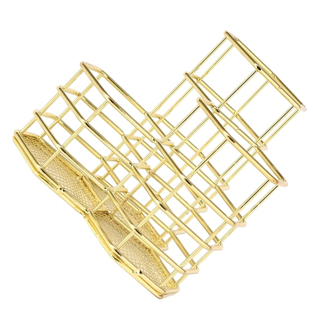 Moyic Caja única para lápices con fácil acceso para organización de escritorio, contenedor de almacenamiento de papelería Almacenamiento y organización del hogar oro Largo (14.5*12*7.5 cm)