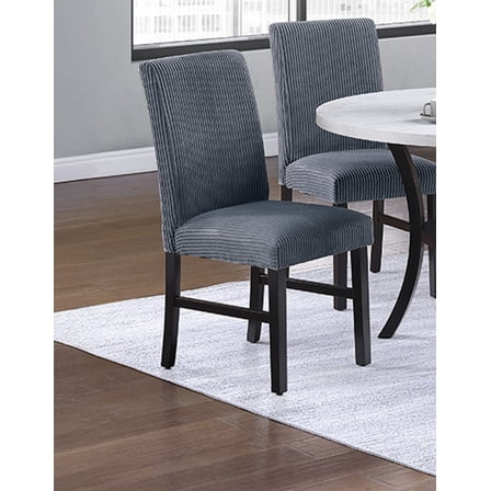Dark Gray Corduroy Upholstered Set of 4pc Chairs, Contemporary Dining Room Furniture Kitchen Dining Chair