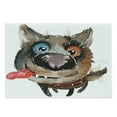 thumbnail image 1 of Animal Cutting Board, Funny Dog Puppy Smiling Best Companion Happy Creature Humor Grunge Print, Decorative Tempered Glass Cutting and Serving Board, Large Size, Orange Cocoa Blue, by Ambesonne, 1 of 1