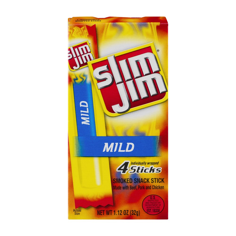 Slim Jim Smoked Snack Sticks Mild 4 CT