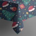 thumbnail image 4 of Dark Blue Christmas Pattern Rectangle Tablecloth 60"x102",Waterproof Polyester Rectangle Table Cloth, Wipeable Spillproof Polyester Tablecloth for Dining, Camping, Indoor and Outdoor, 4 of 6