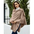 thumbnail image 5 of CAILDANL Womens Large Cross Front Poncho Sweater Wrap Topper Knitted Elegant Shawls Cape for Fall Winter, 5 of 6