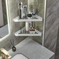 thumbnail image 3 of Estantería de baño VOLPONE para pared con esquina de cristal, color blanco, 3 of 9