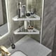 thumbnail image 3 of Estantería de baño VOLPONE para pared con esquina de cristal, color blanco, 3 of 9