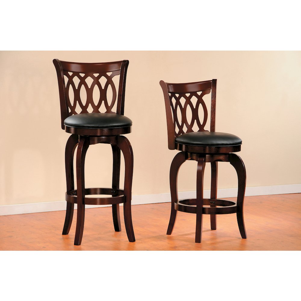 Edmond Swivel Bar Stool in Dark Cherry Finish