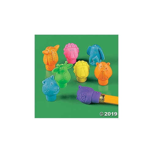 Neon Zoo Animal Pencil Top Erasers