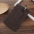 thumbnail image 3 of Cangurera Bolso Hombres Litchi patrón cintura cinturón teléfono móvil PU cuero al aire libre monedero, 3 of 5