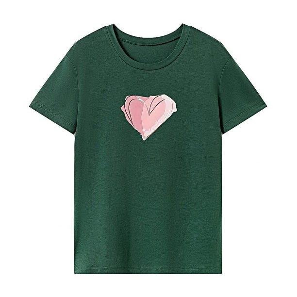 Camiseta para mujer, camisa de verano con cuello redondo para mujer, para viajar, vacaciones, regalo para mujer M
