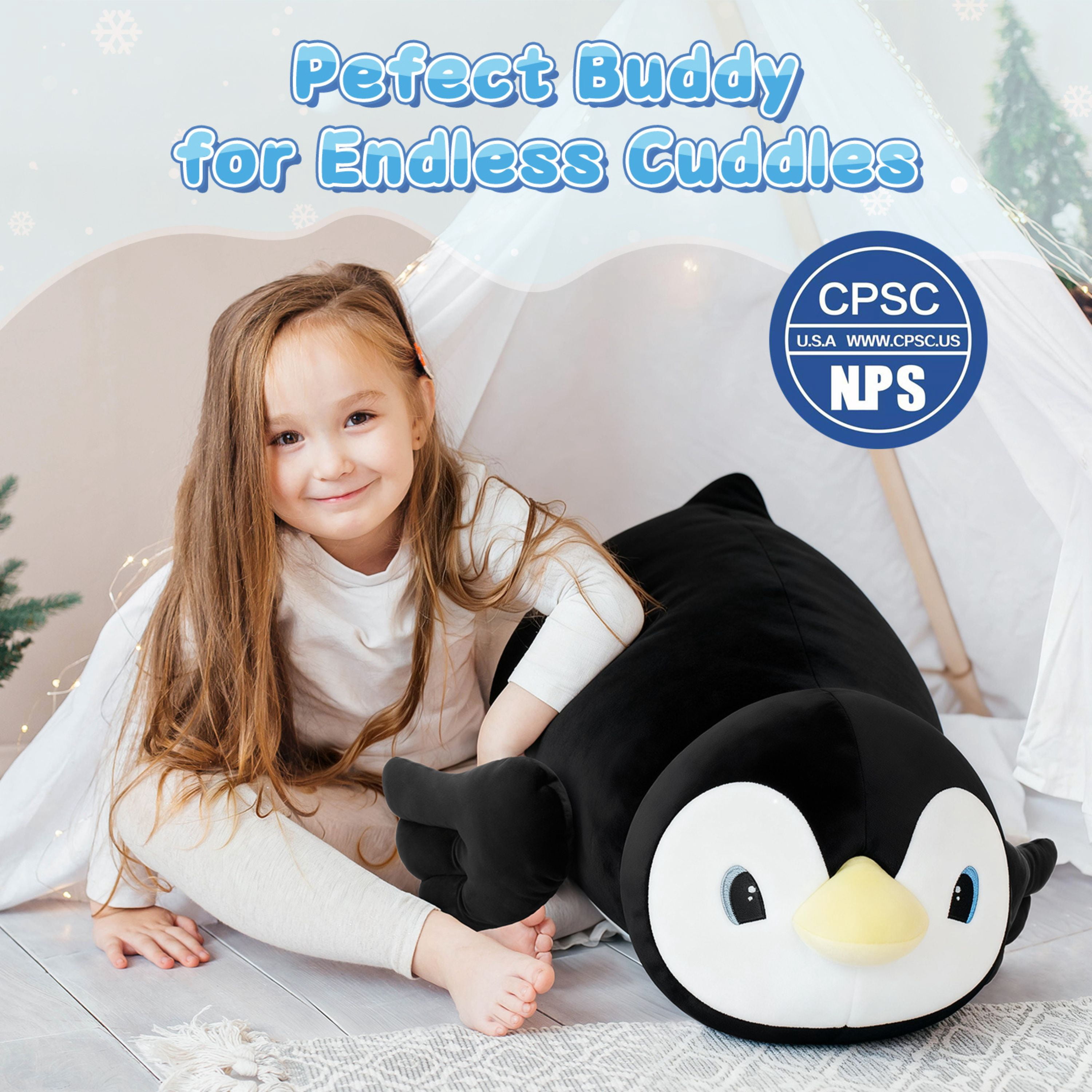 Muiteiur 39" Penguin Stuffed Animal Large Penguin Plush Body Pillow