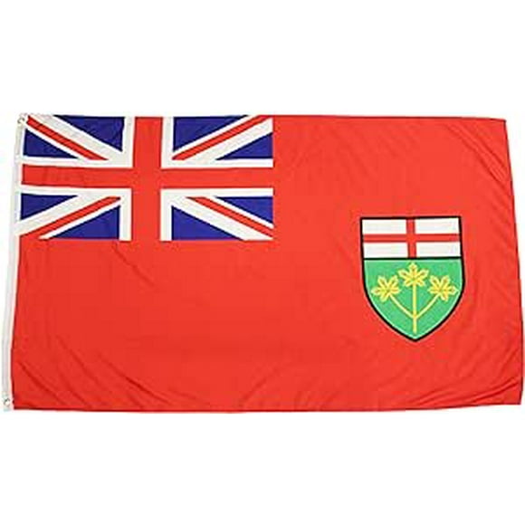 ONTARIO CANADIAN PROVINCIAL LARGE 3 X 5 FEET FLAG WITH 2 GROMMETS CANADA PROVINCE