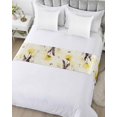 thumbnail image 5 of Bed Runner Scarf Cal King Size, Yellow Flower Stain Bed Runners & Scarves for Foot of Beds, Farmhosue Country Vintage Butterfly Floral Decorative Bedding Runner Scarf for Hotel 102 x20 Inch, 5 of 6