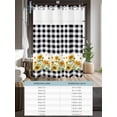 thumbnail image 6 of No Hook Cloth Fabric Shower Curtain with Snap in Liner, Sunflower Waterproof Shower Curtains Set with See Through Top Window, Black White Buffalo Plaid Check Country Bee Bath Curtains Shower 48"x72", 6 of 6